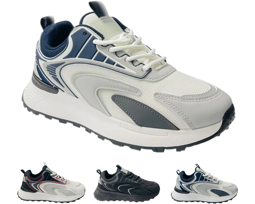 Men's Chunky Sole Mesh Lace Up Trainers