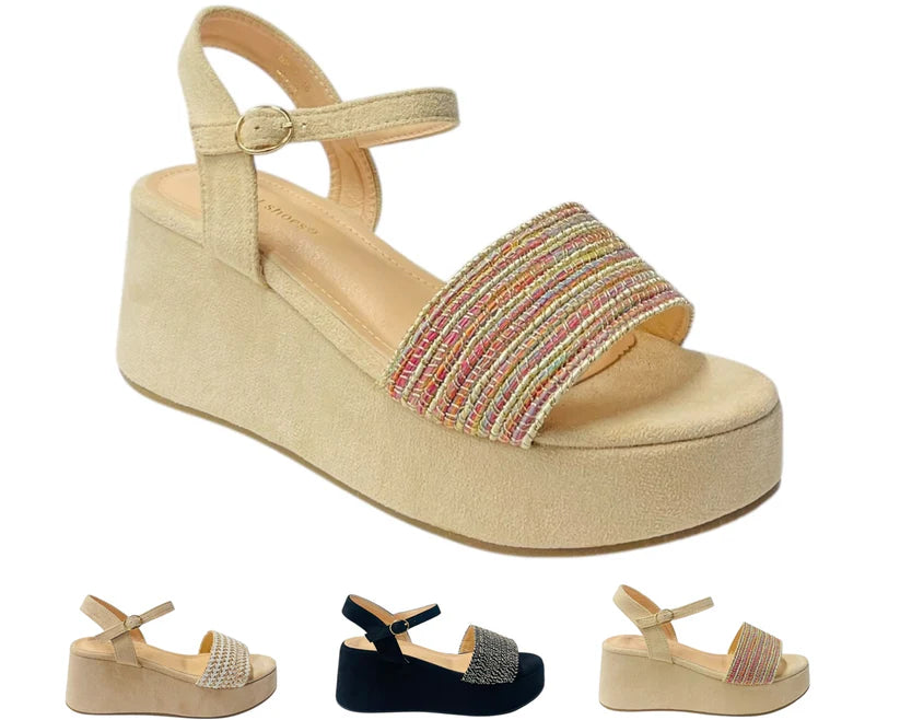 Women's Ankle Strap Platform Wedge Padded Sandals