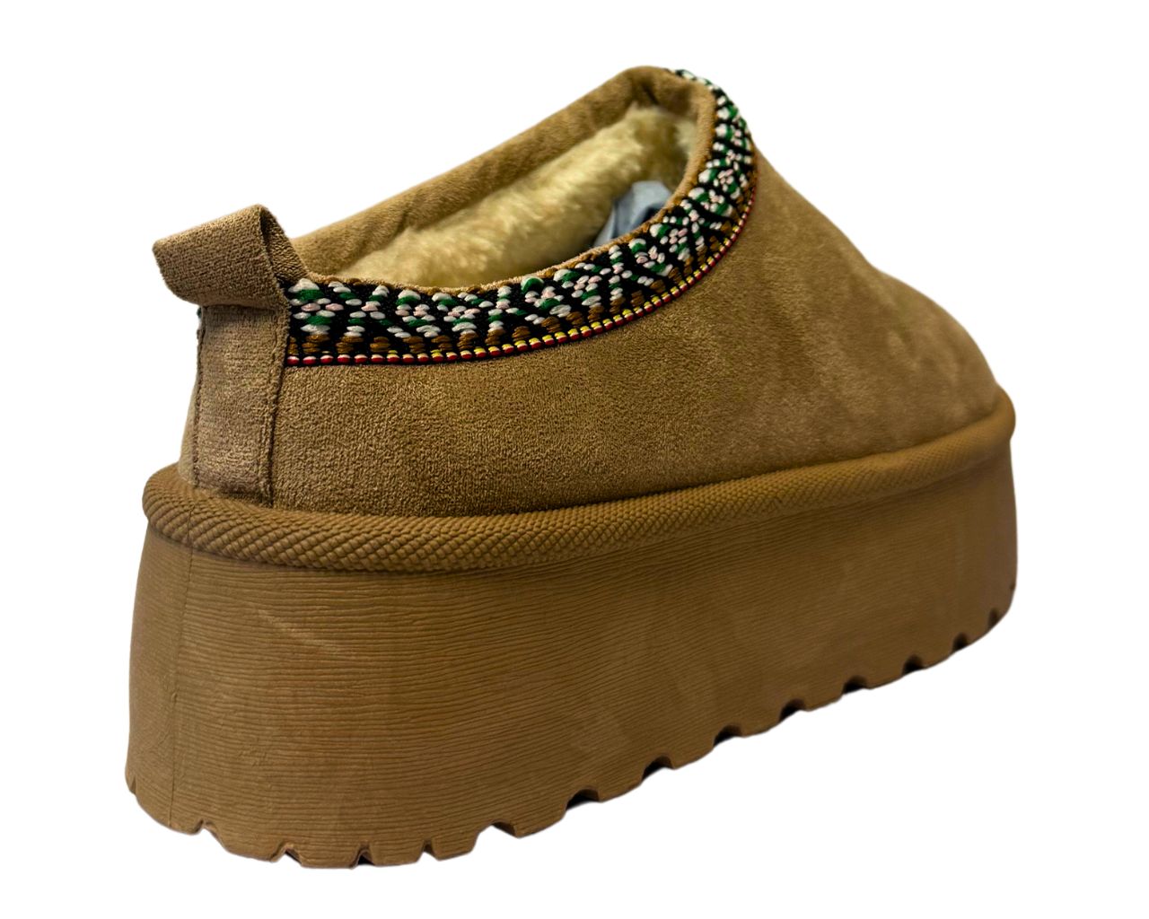 Faux Fur Lined Aztec Platform Shoes