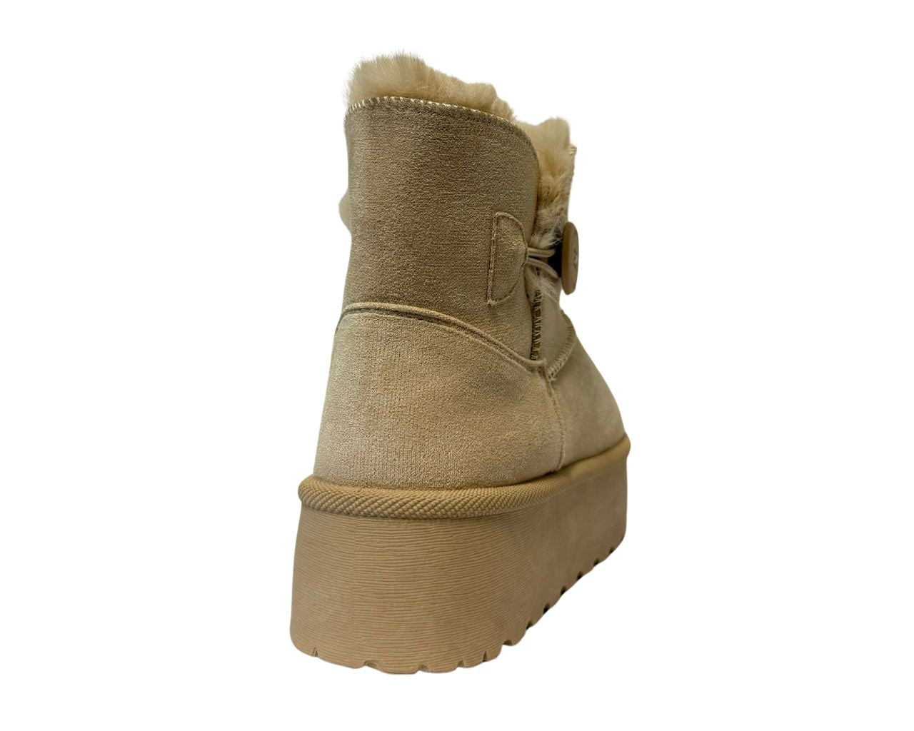 Women's Faux Fur Lining Platform Mini Ankle Boots