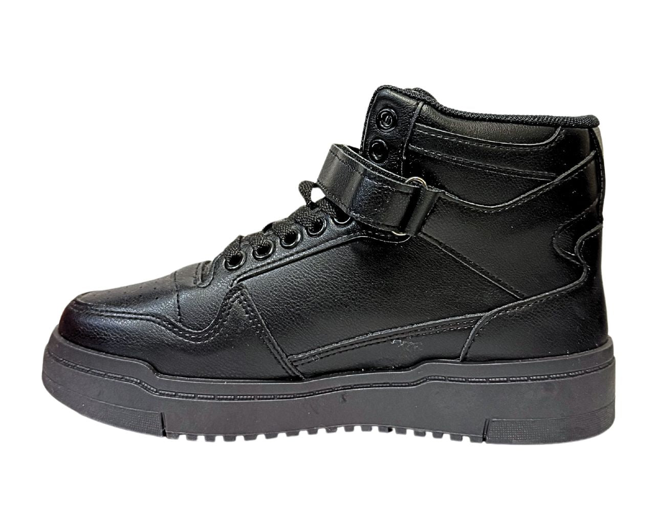 Women's Faux Leather Chunky Sole Lace Up And side Pocket Ankle Trainers