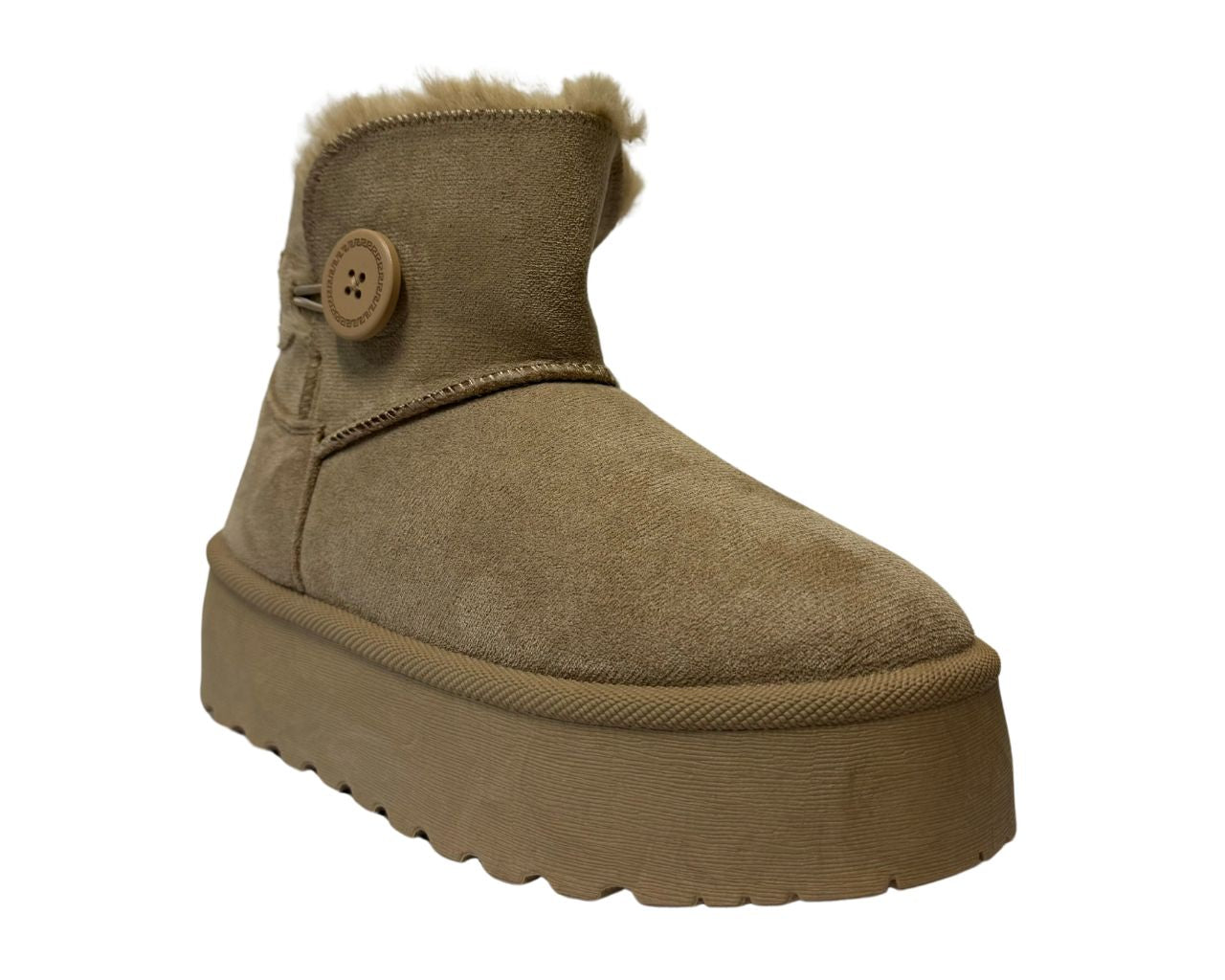 Women's Faux Fur Lining Platform Mini Ankle Boots