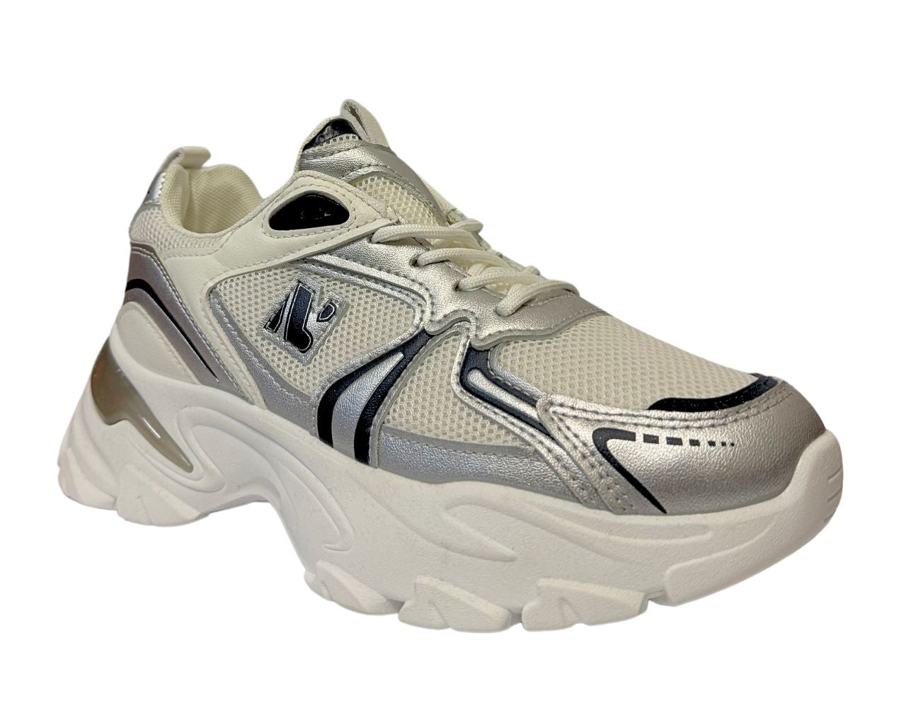 Women's Chunky Sole Lace Up Sports Comfy Gym Walking Trainers