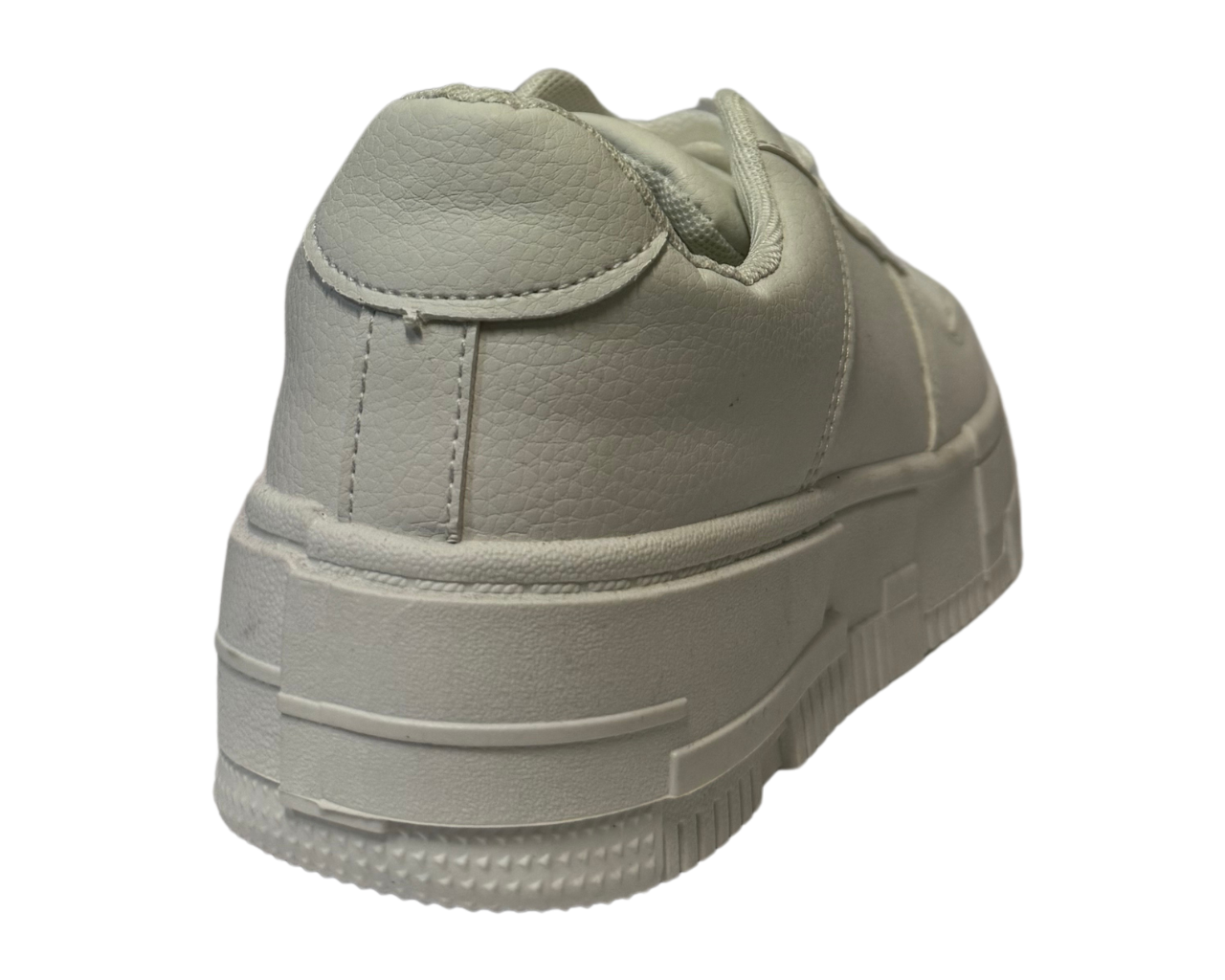 Women's Faux Leather Flat Sole And Lace Up Trainers