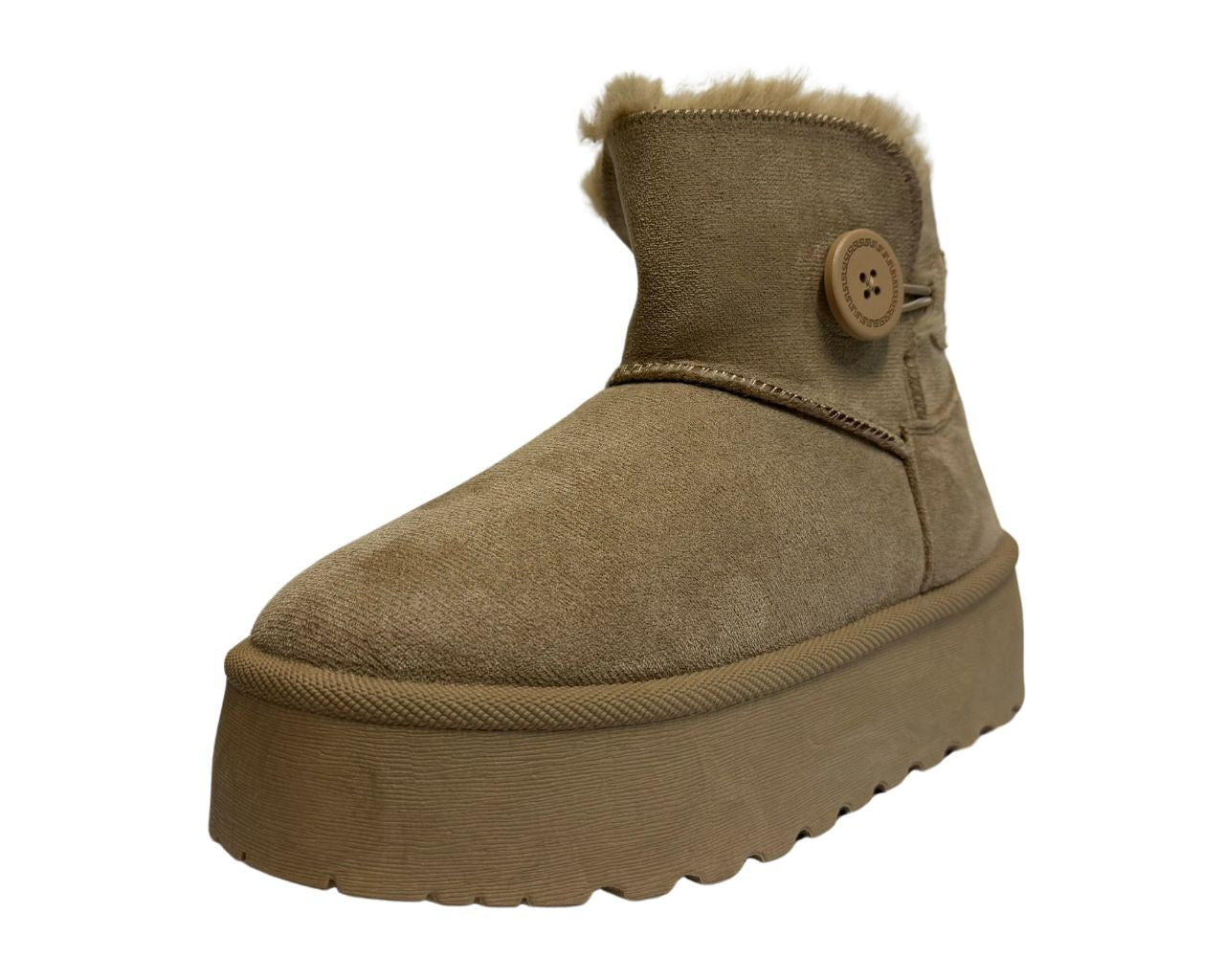 Women's Faux Fur Lining Platform Mini Ankle Boots