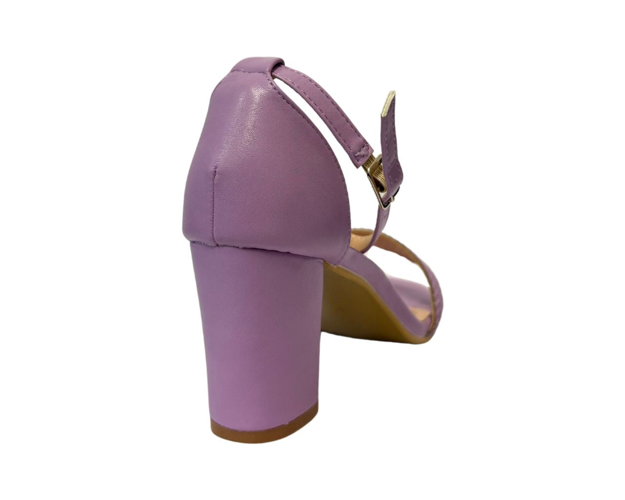 Women's B1639-131 Rhinestone Decor Block Heel Ankle Strap Shoes