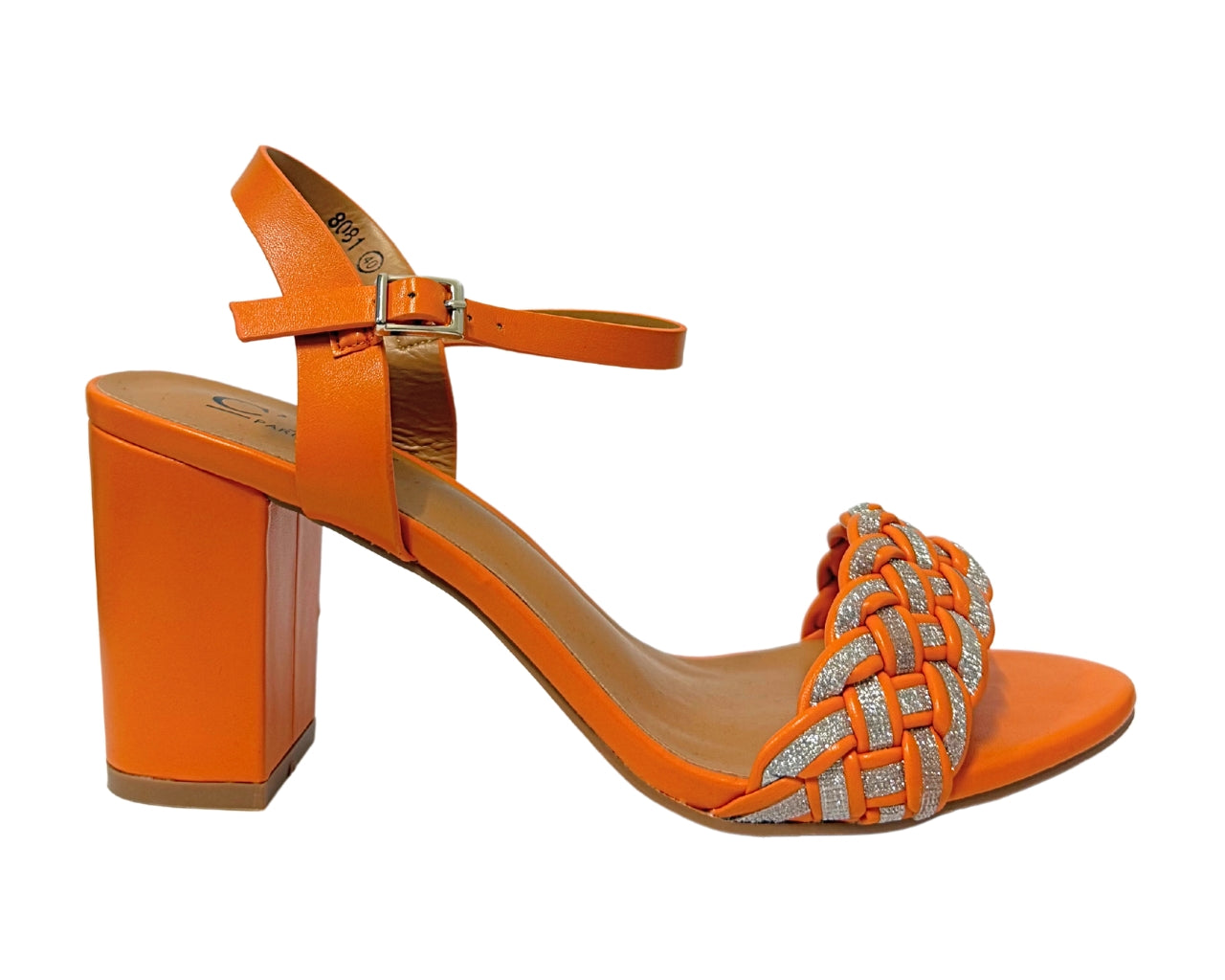 Women's 8081 Block Heel Ankle Strap Shoes