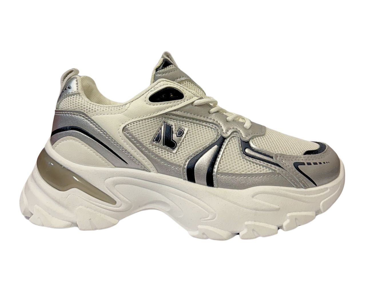 Women's Chunky Sole Lace Up Sports Comfy Gym Walking Trainers
