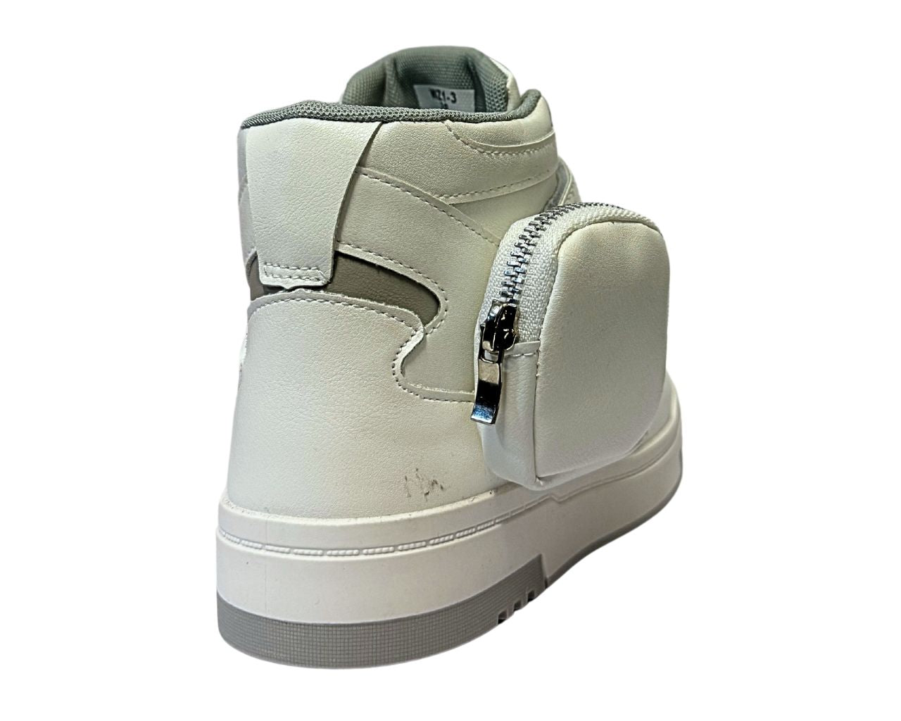Women's Faux Leather Chunky Sole Lace Up And side Pocket Ankle Trainers