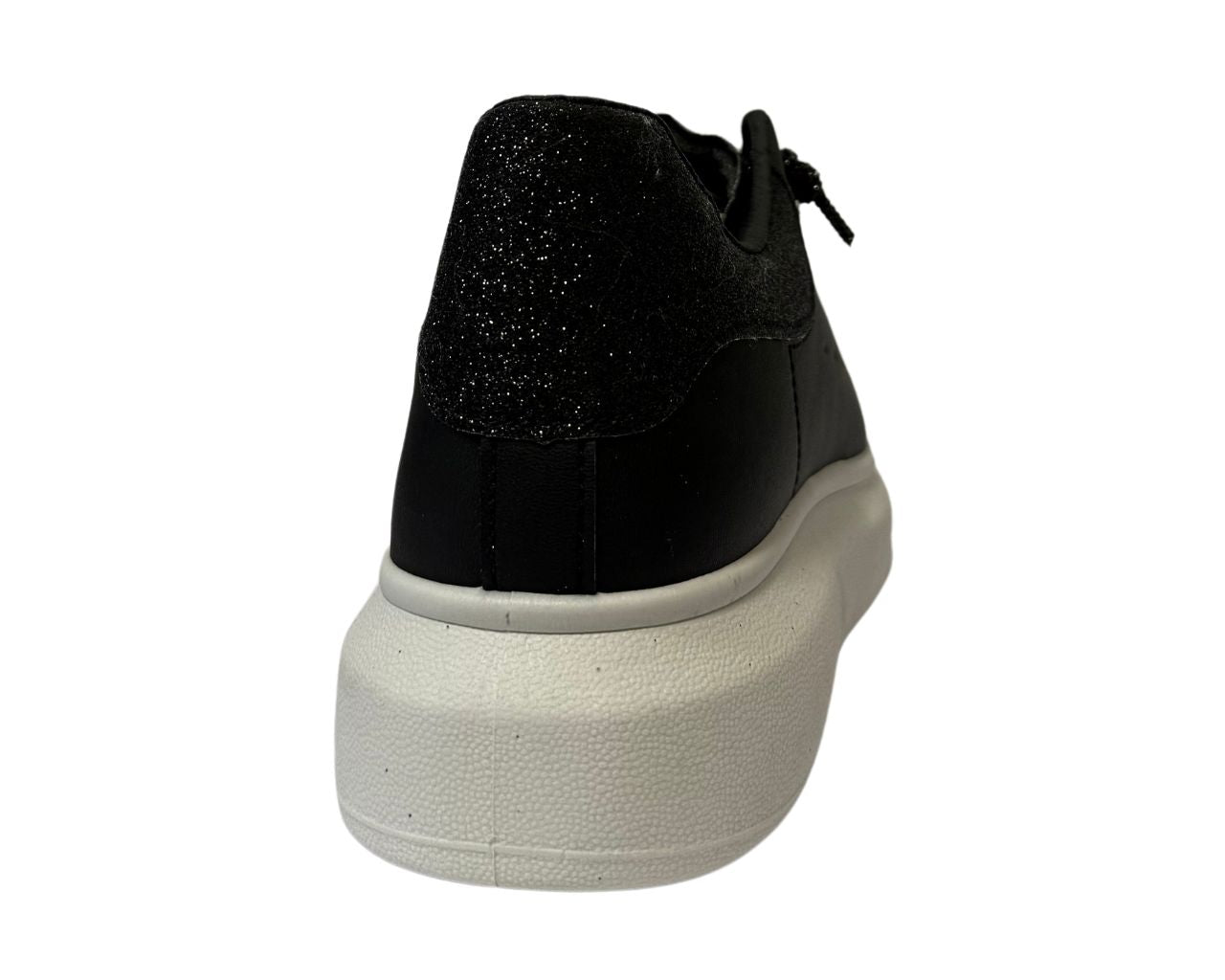 Women's Faux Leather Rhinestone Lace Up Trainers