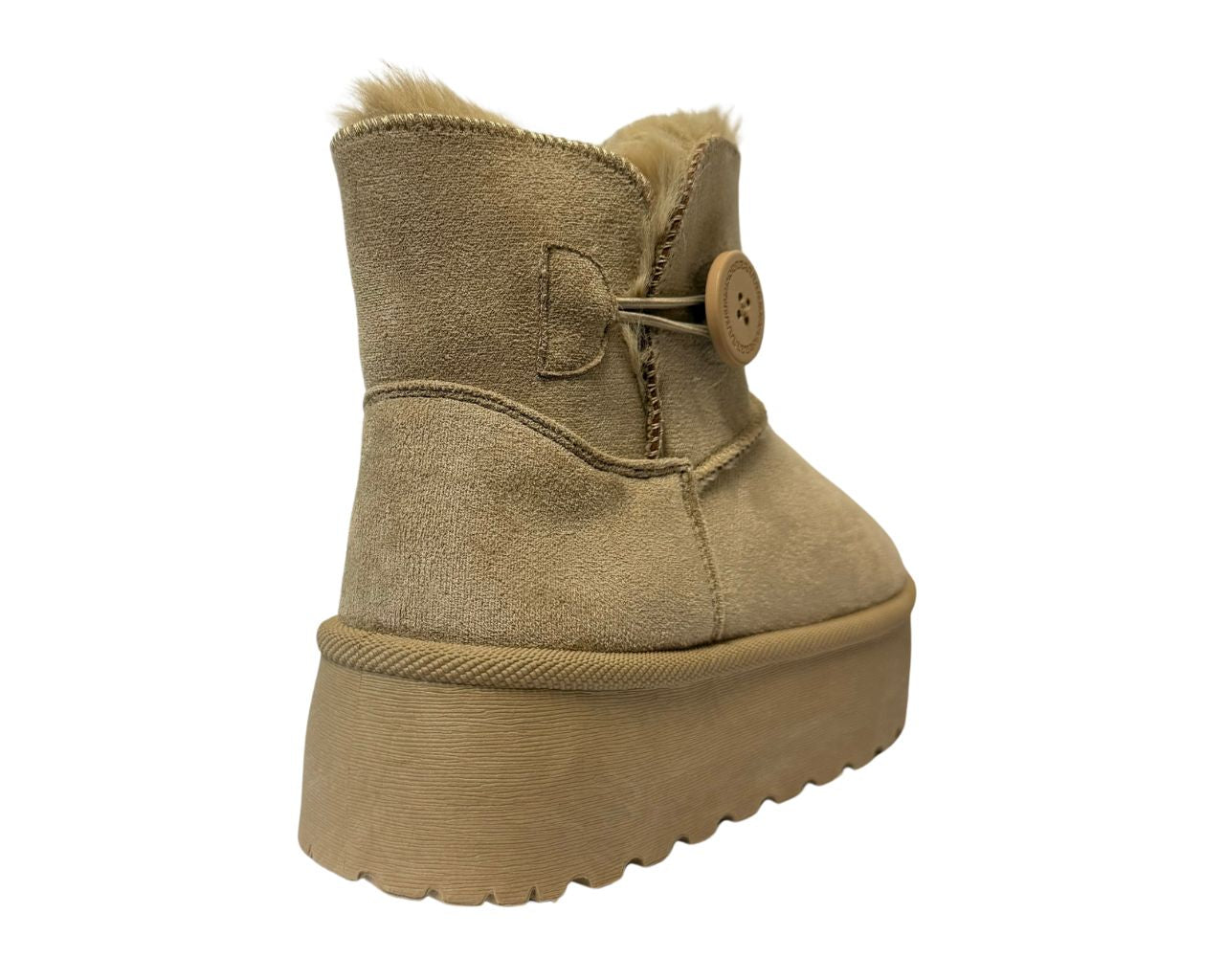 Women's Faux Fur Lining Platform Mini Ankle Boots