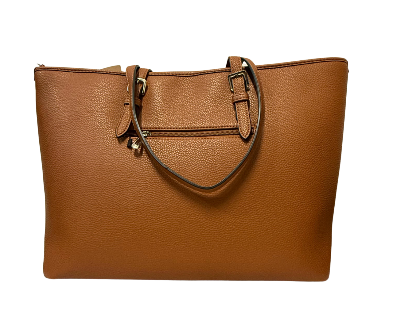 Women's Faux leather Shoulder bag with pompom and scarf