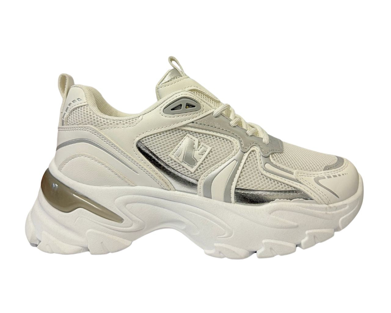 Women's Chunky Sole Lace Up Sports Comfy Gym Walking Trainers