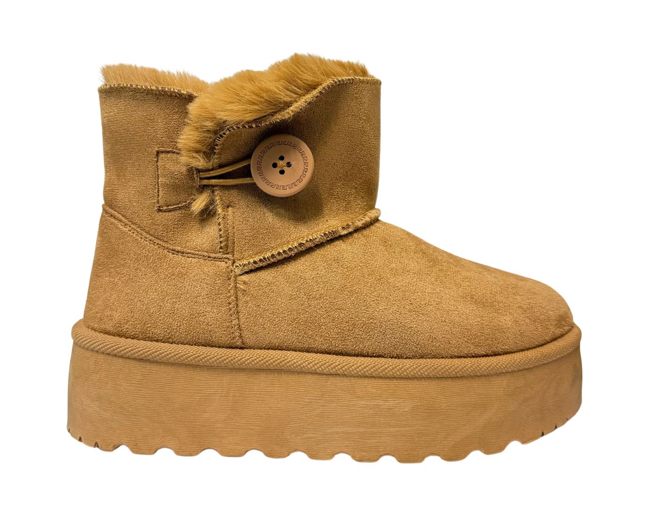 Women's Faux Fur Lining Platform Mini Ankle Boots