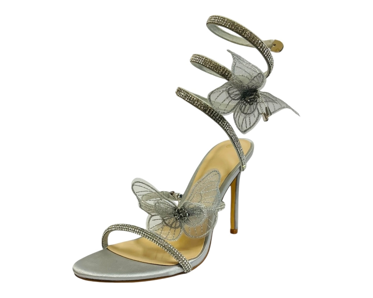 Women's Diamante Snake Butterfly Anklet High Heel Shoes