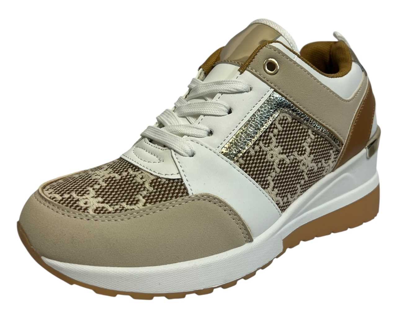 Faux Leather Chunky Sole Lace Up Trainers
