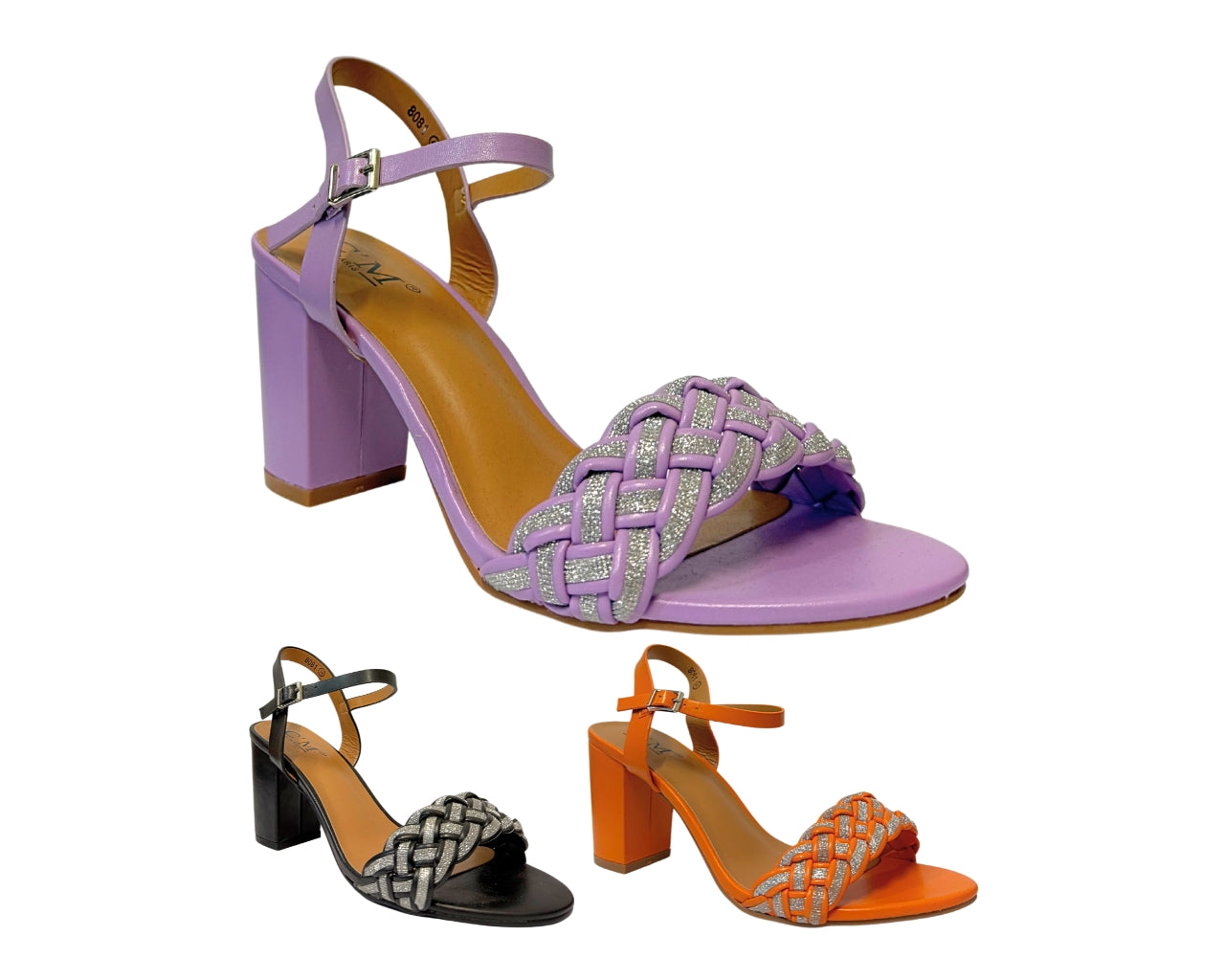 Women's 8081 Block Heel Ankle Strap Shoes