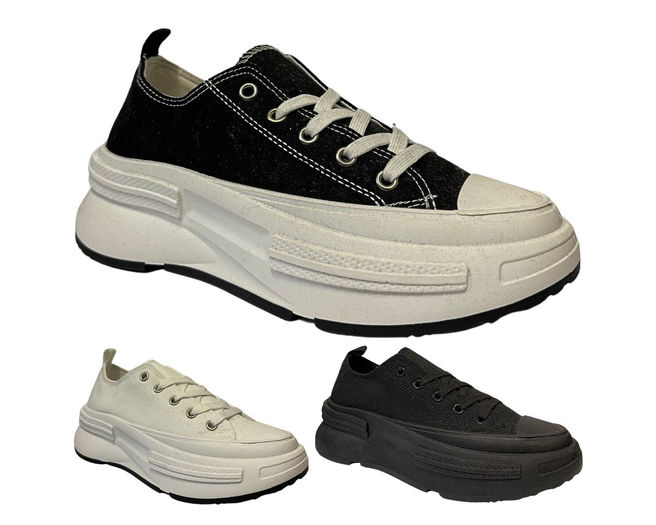 Women's Canvas Classic Lace Up Sports Leisure Trainers