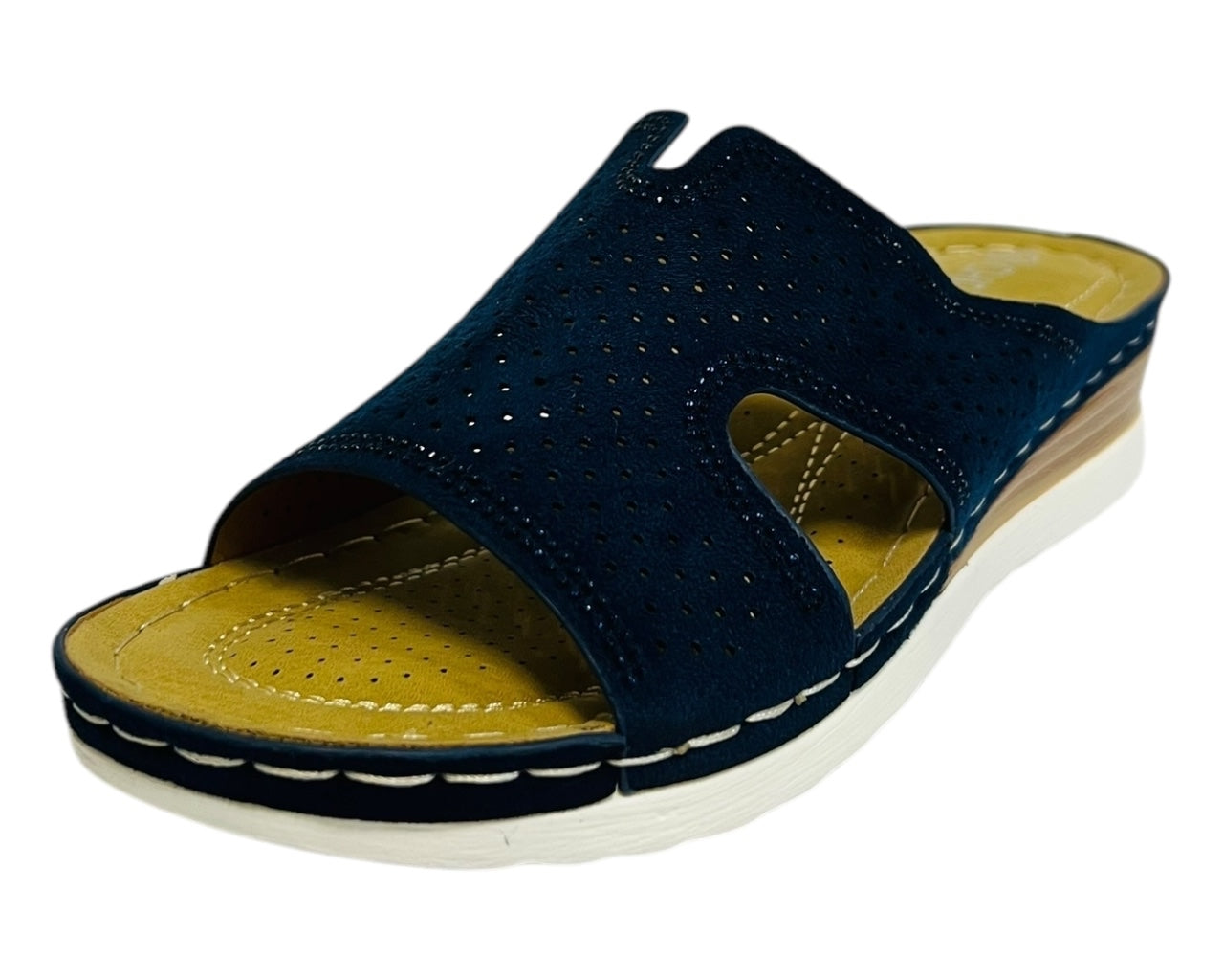 Women's Cross Strap Lightweight Mules Wedge Slider