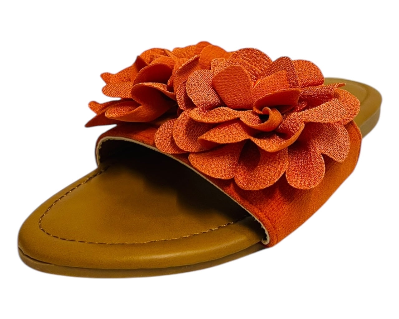 Women's Lightweight Open Toe Floral Deco Flat Sliders