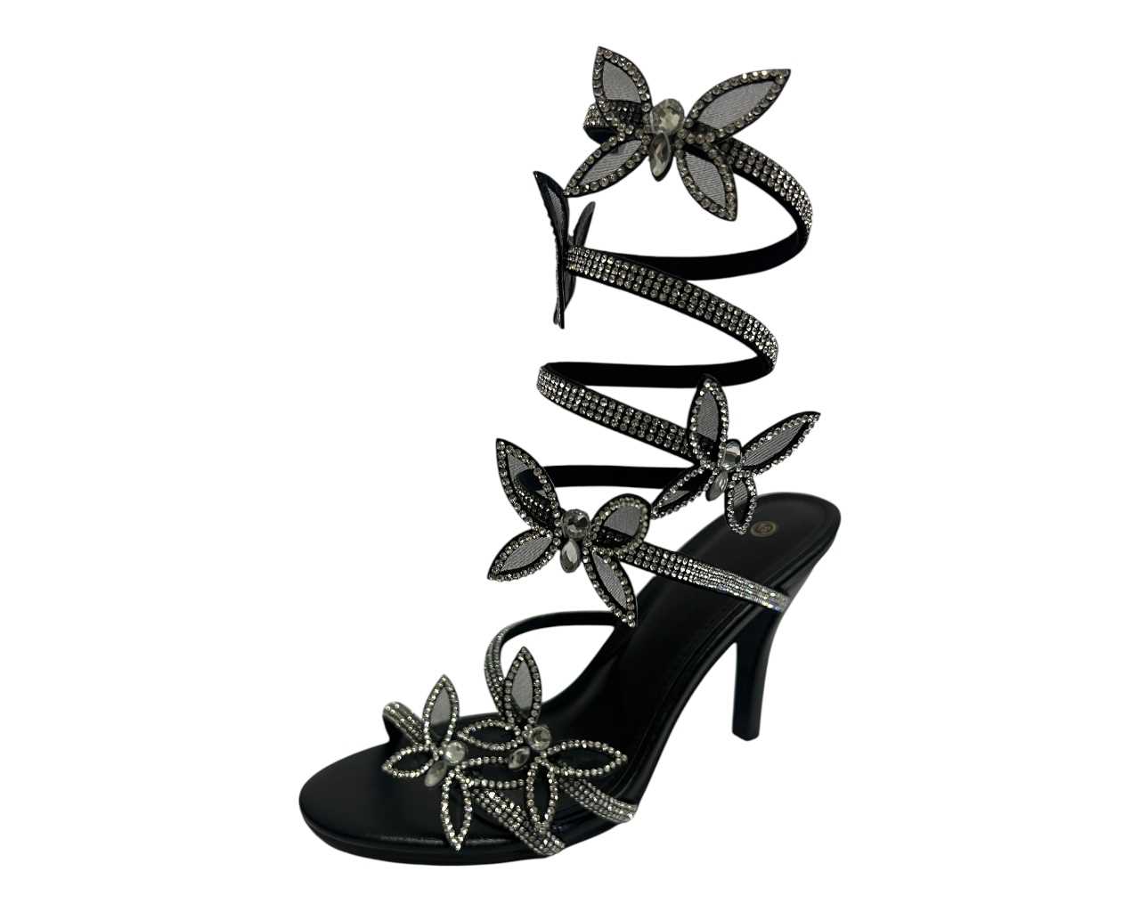 Women's Diamante Snake Butterfly Anklet High Heel Shoes
