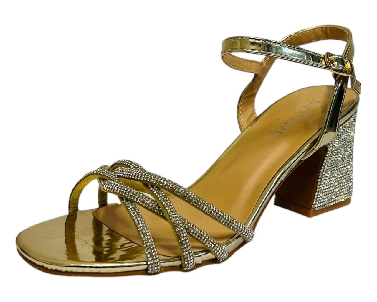 women's ankle Strap Glitter Heel Block Heel Shoes Sandals