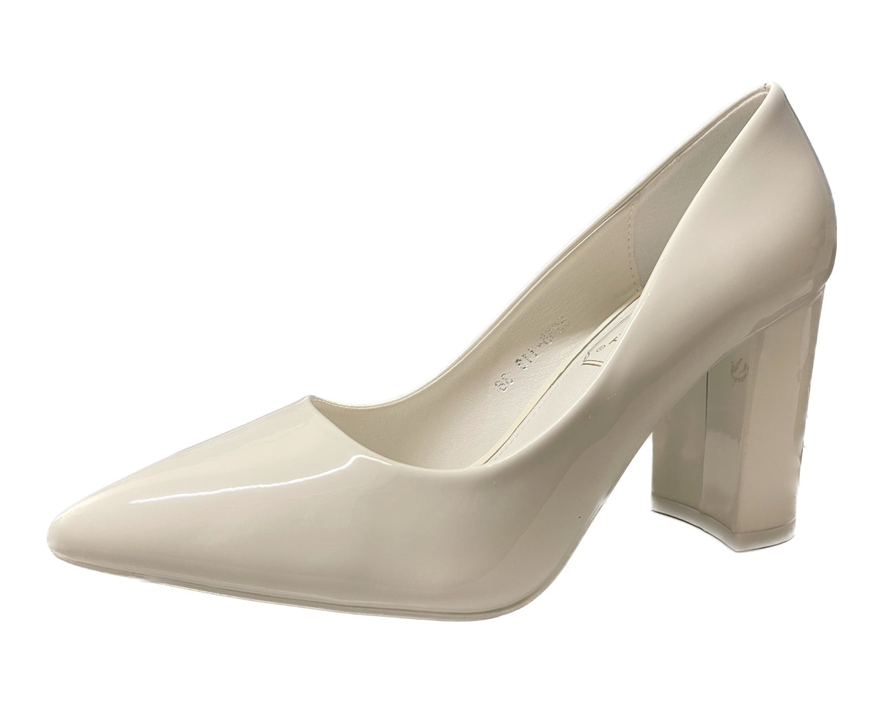 Stylish Block Heel Faux Patent Court Shoes for Women - Classy