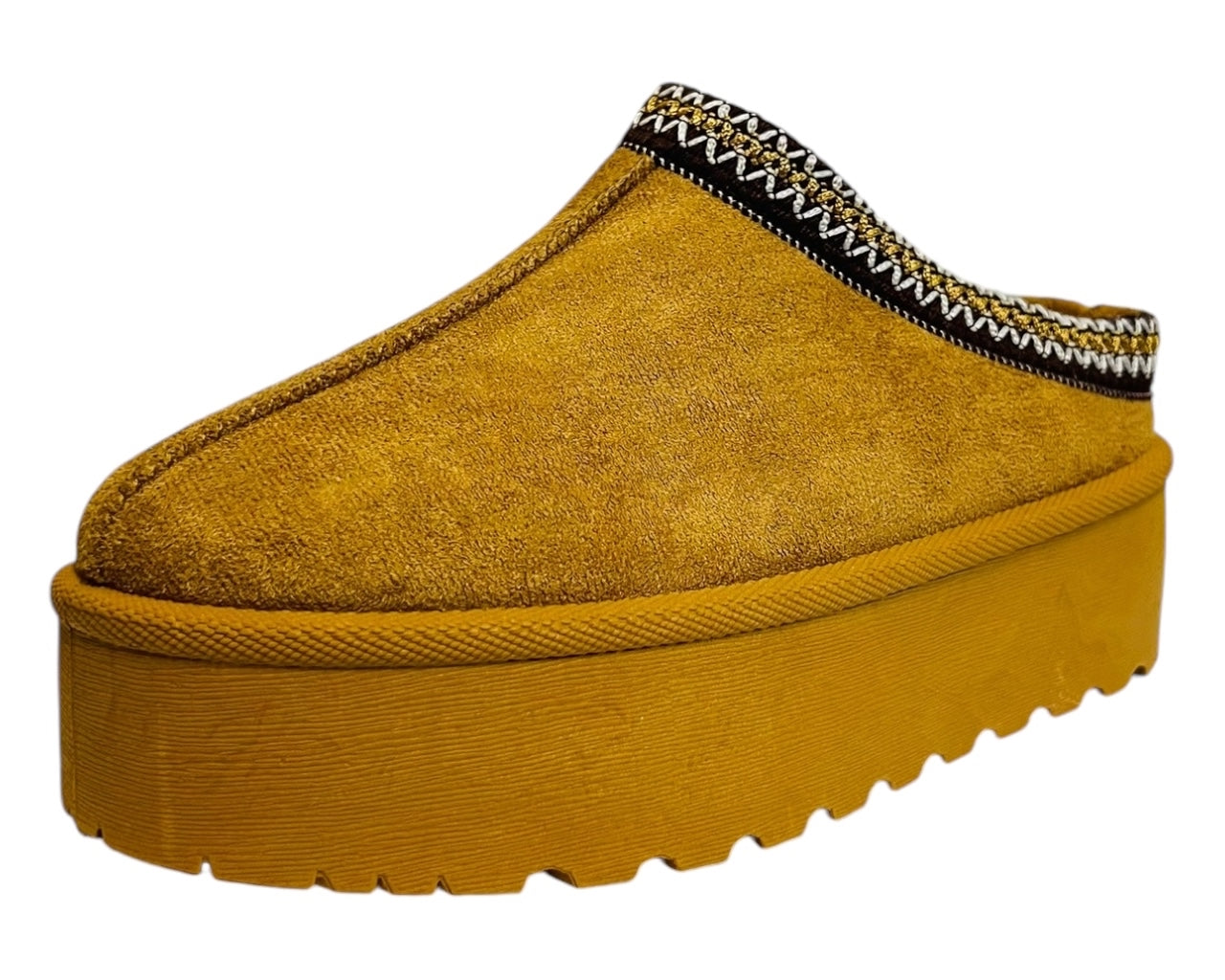 Women's Faux Suede Aztec Platform Sliders