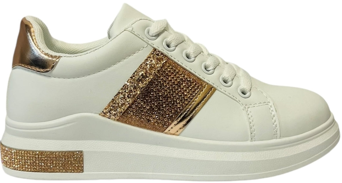 Women's Chunky Sole Lace Up Faux Leather Trainers