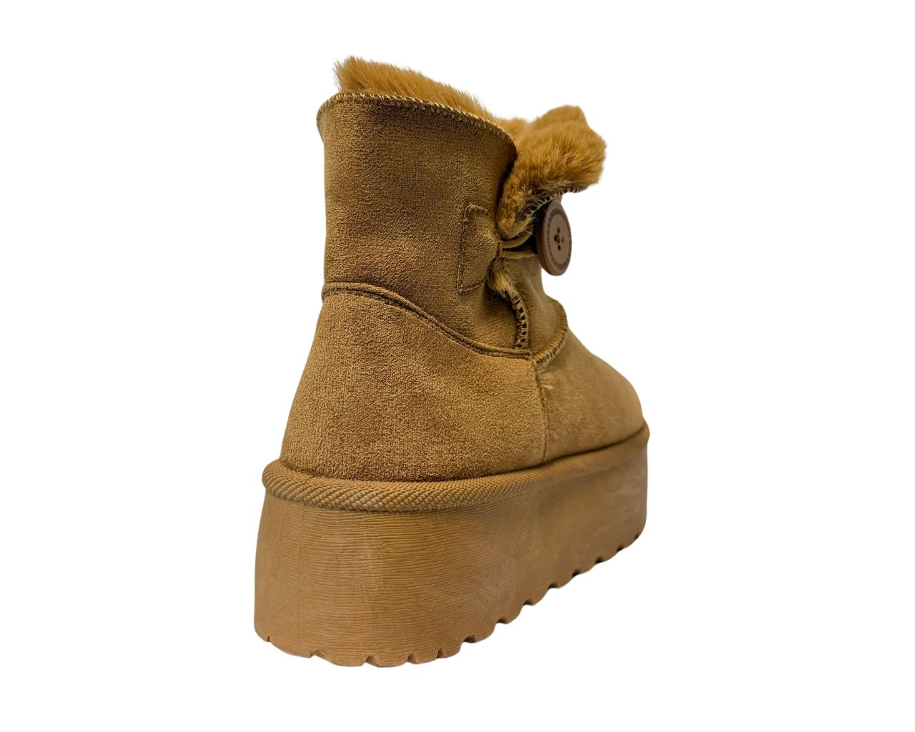 Women's Faux Fur Lining Platform Mini Ankle Boots