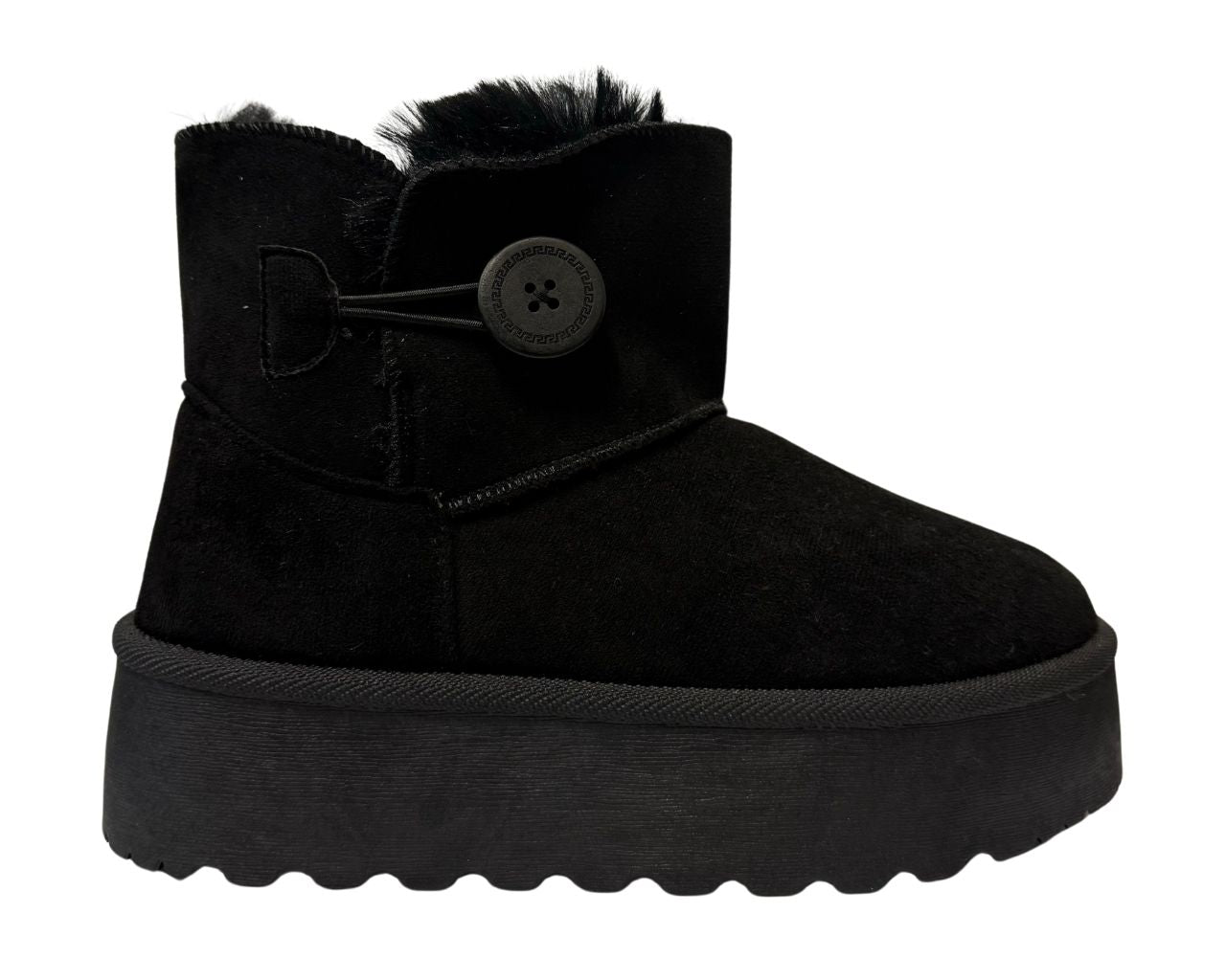 Women's Faux Fur Lining Platform Mini Ankle Boots