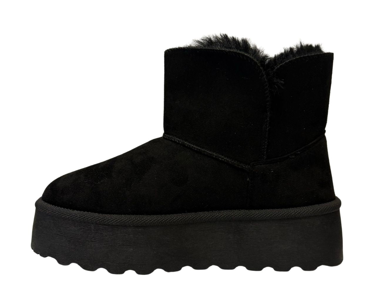 Women's Faux Fur Lining Platform Mini Ankle Boots