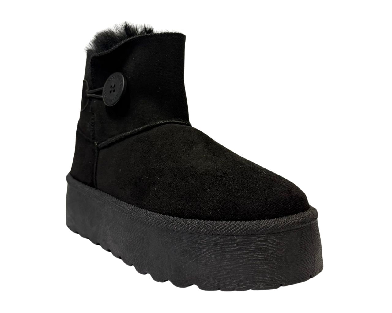 Women's Faux Fur Lining Platform Mini Ankle Boots