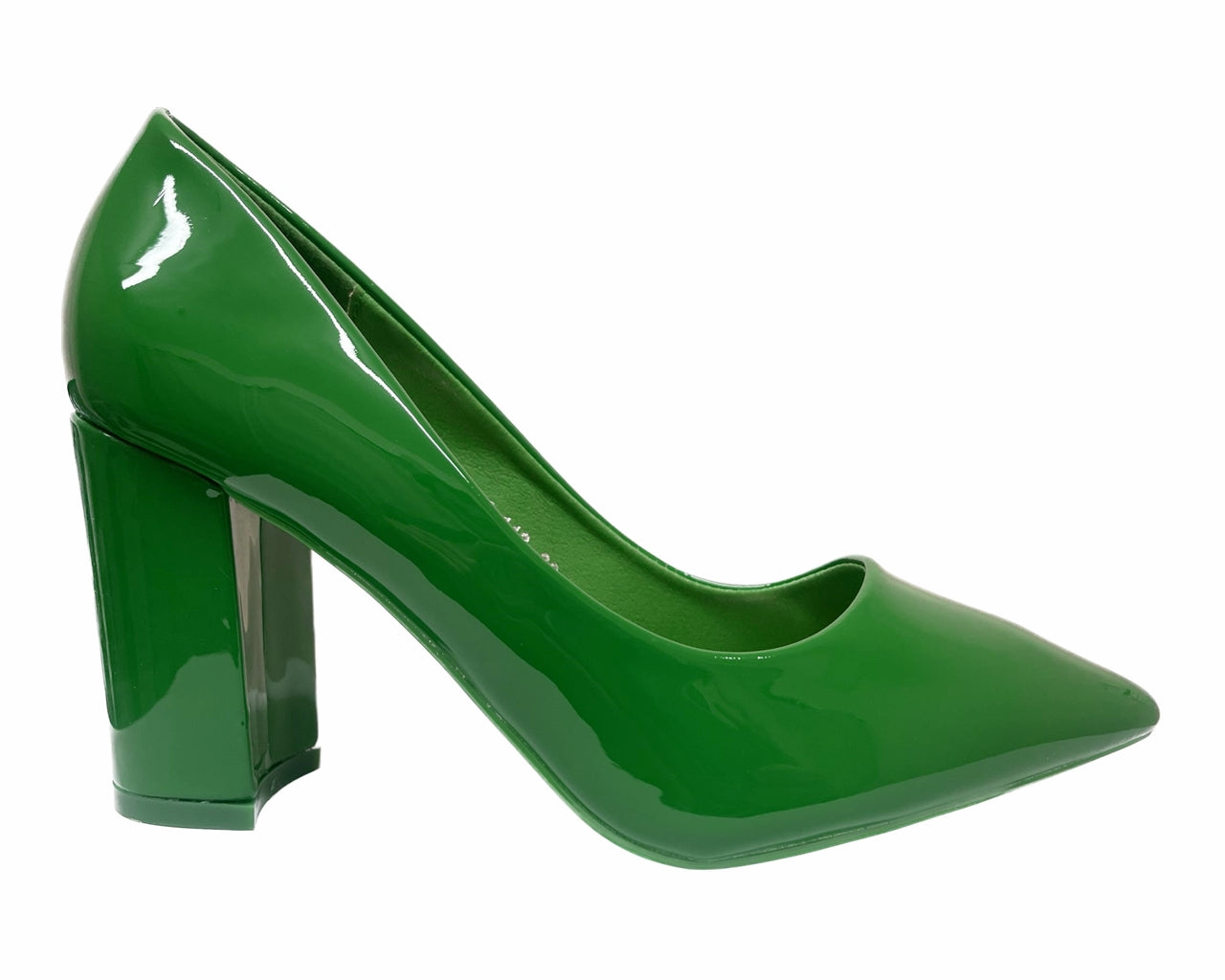 Stylish Block Heel Faux Patent Court Shoes for Women - Classy