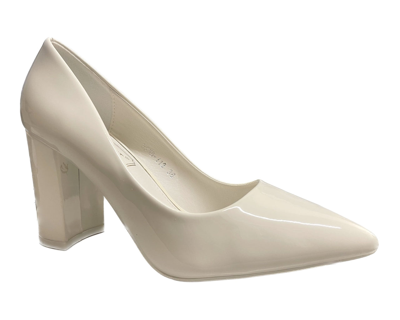 Stylish Block Heel Faux Patent Court Shoes for Women - Classy