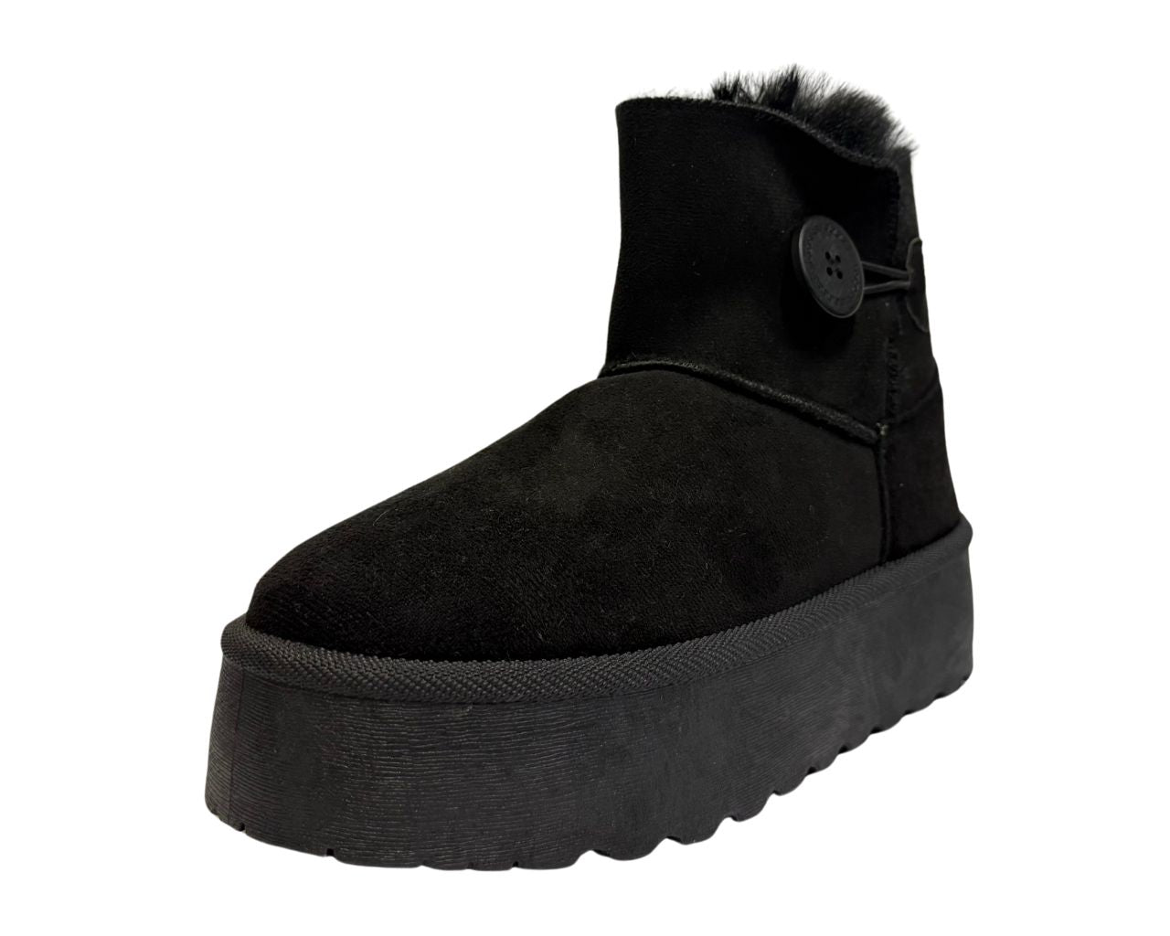 Women's Faux Fur Lining Platform Mini Ankle Boots