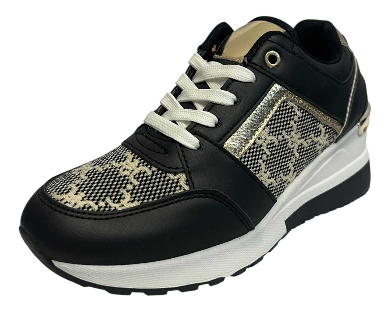 Faux Leather Chunky Sole Lace Up Trainers