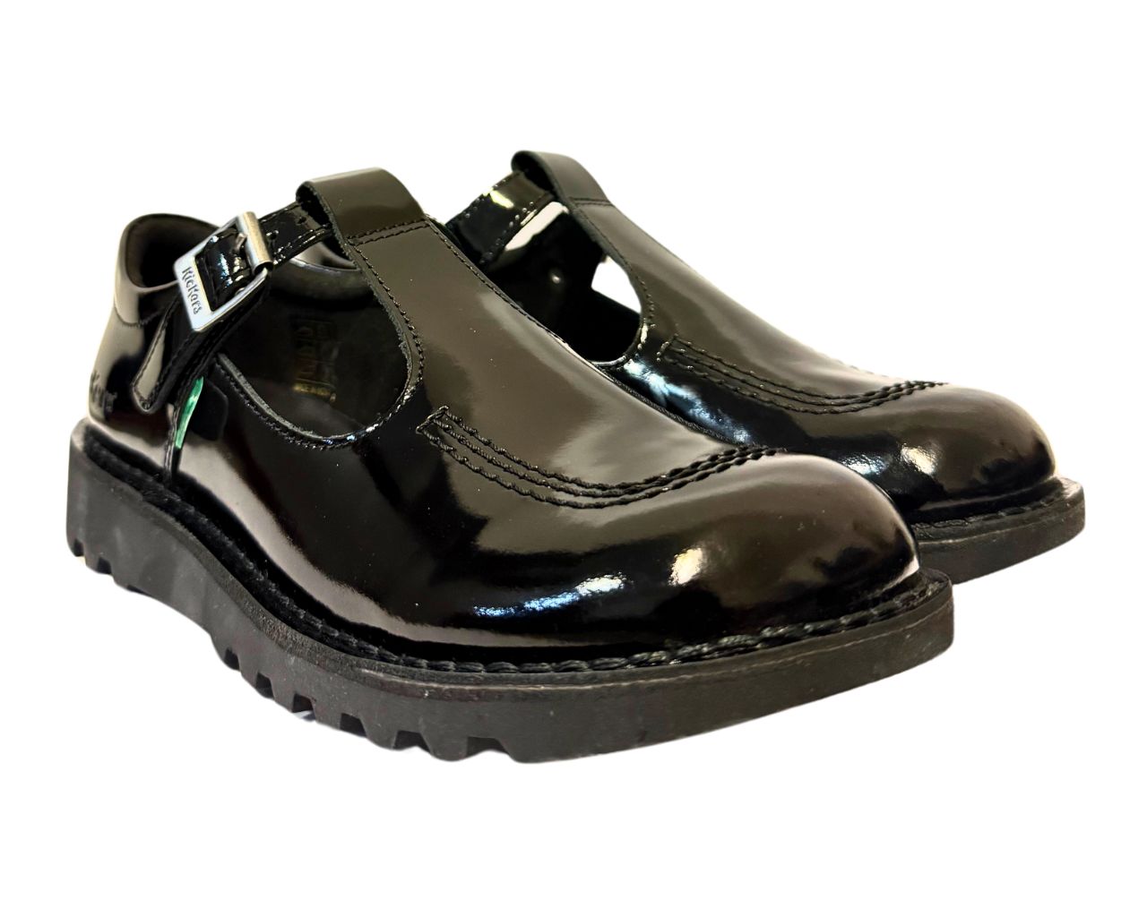 Kickers kick T Bar Patent Leather 112533 T BAR Shoes Black