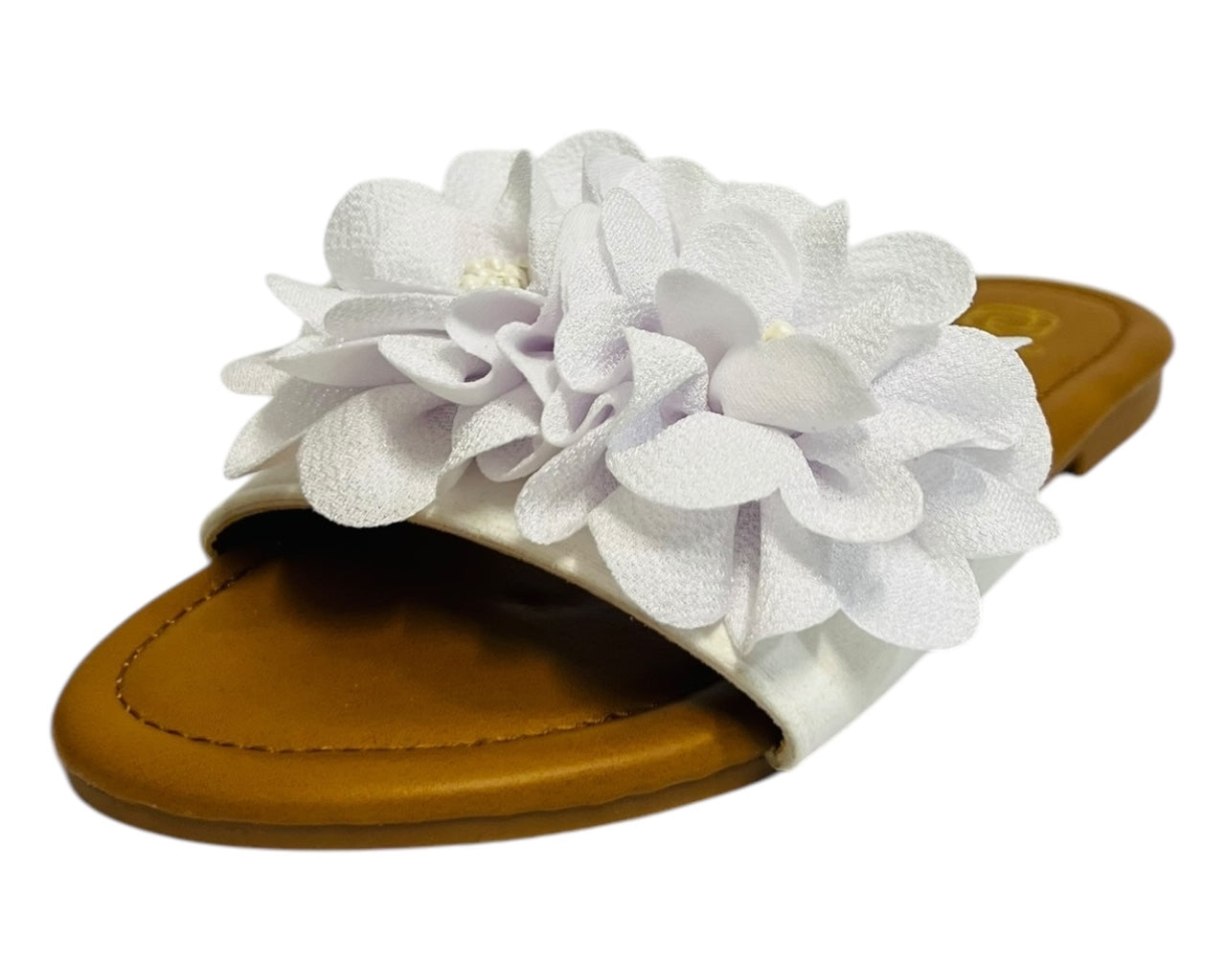 Women's Lightweight Open Toe Floral Deco Flat Sliders