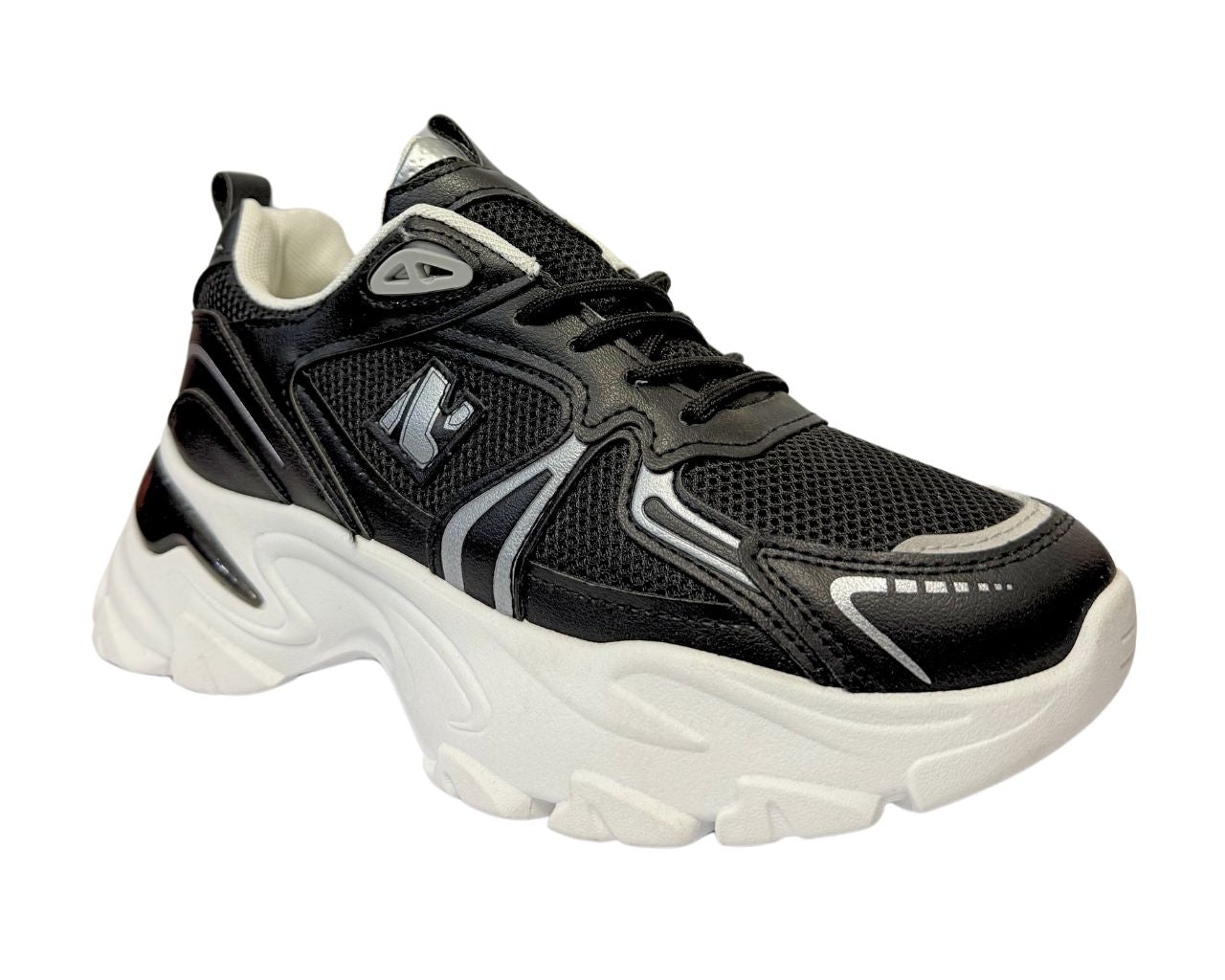 Women's Chunky Sole Lace Up Sports Comfy Gym Walking Trainers