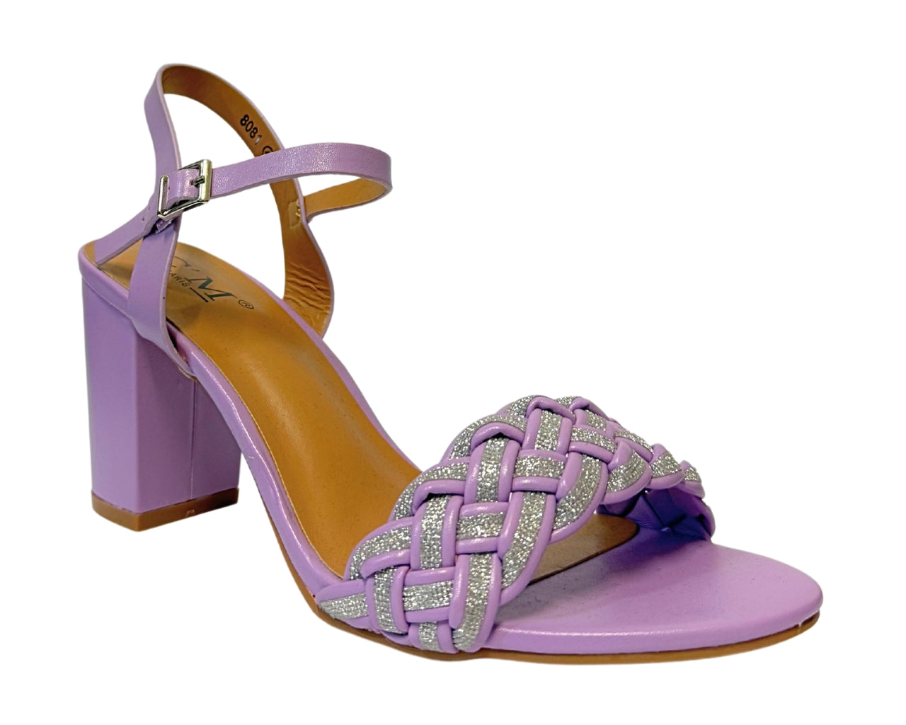 Women's 8081 Block Heel Ankle Strap Shoes