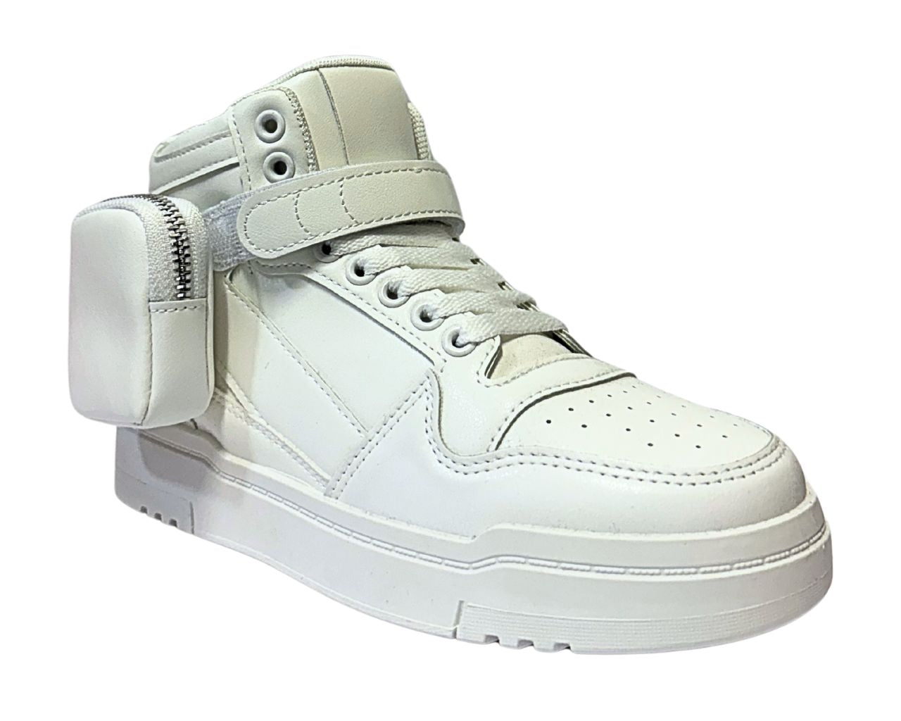 Women's Faux Leather Chunky Sole Lace Up And side Pocket Ankle Trainers