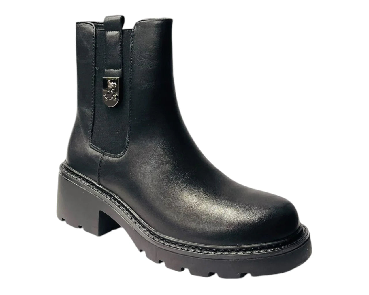 Women's Chunky Sole Padlock Chelsea Ankle Boots