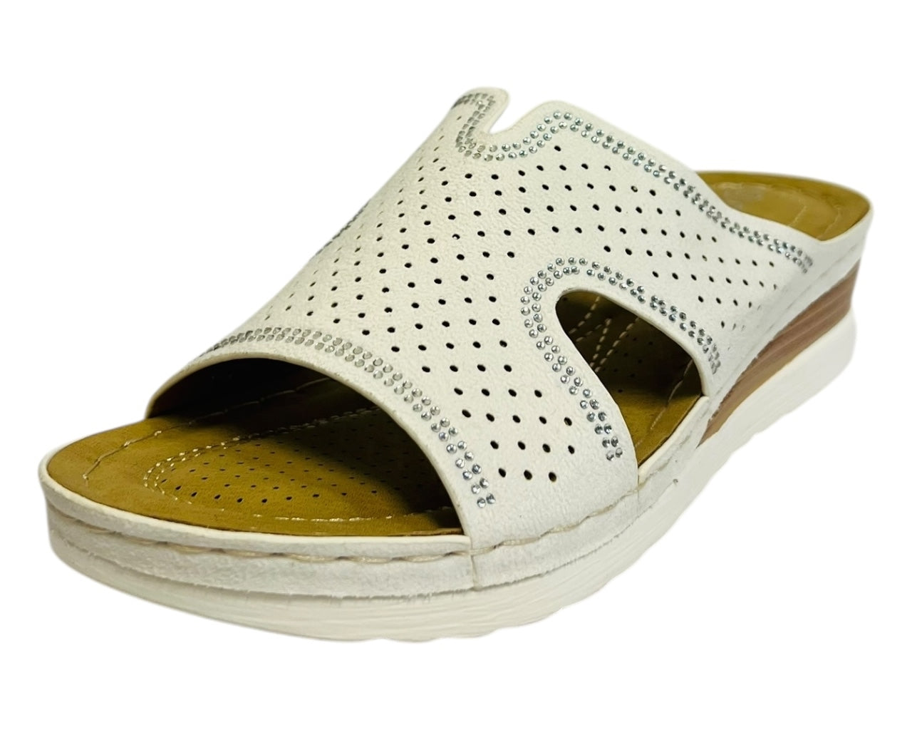 Women's Cross Strap Lightweight Mules Wedge Slider