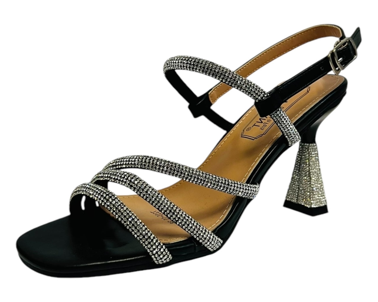 Women's Diamante Strappy Spool Heel Shoes