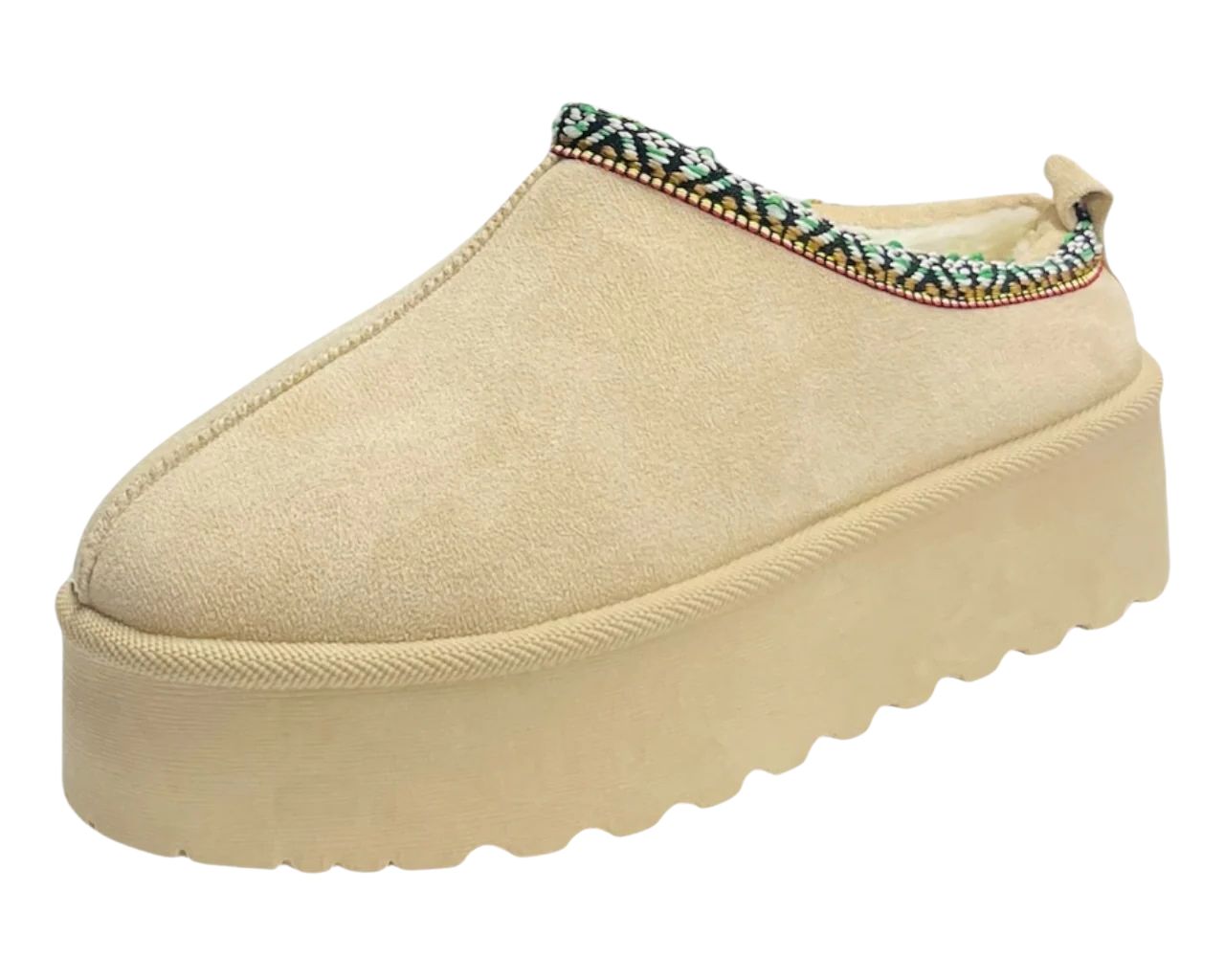 Faux Fur Lined Aztec Platform Shoes