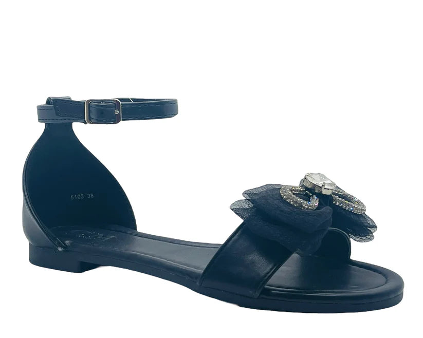 Women's Smart Flat Jewelled Comfy Sliders