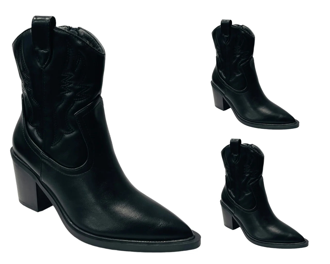 Women's Western Cowboy Embroidered Block Heel Boots
