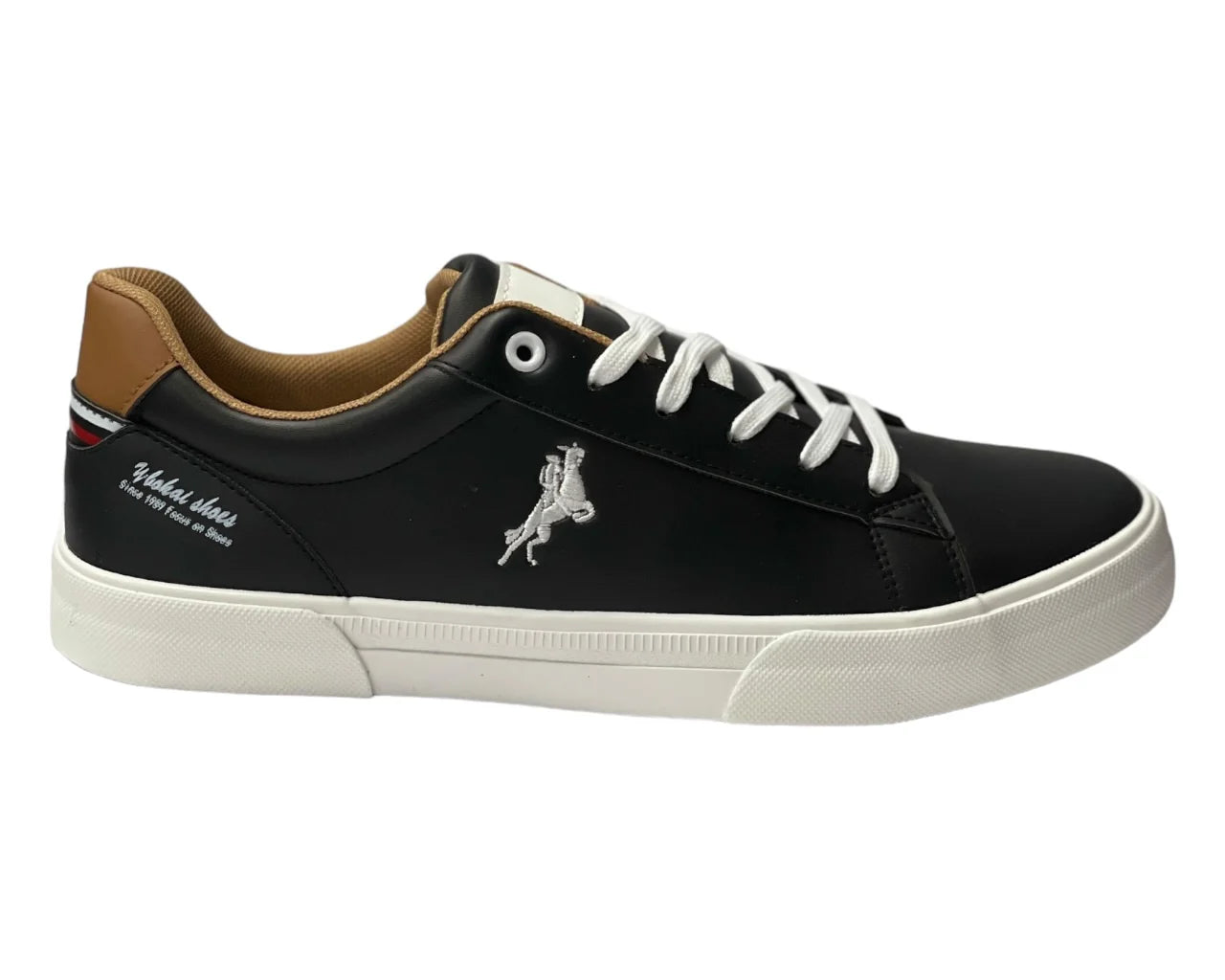 Men's Faux Leather Flat Sole Lace Up Trainers
