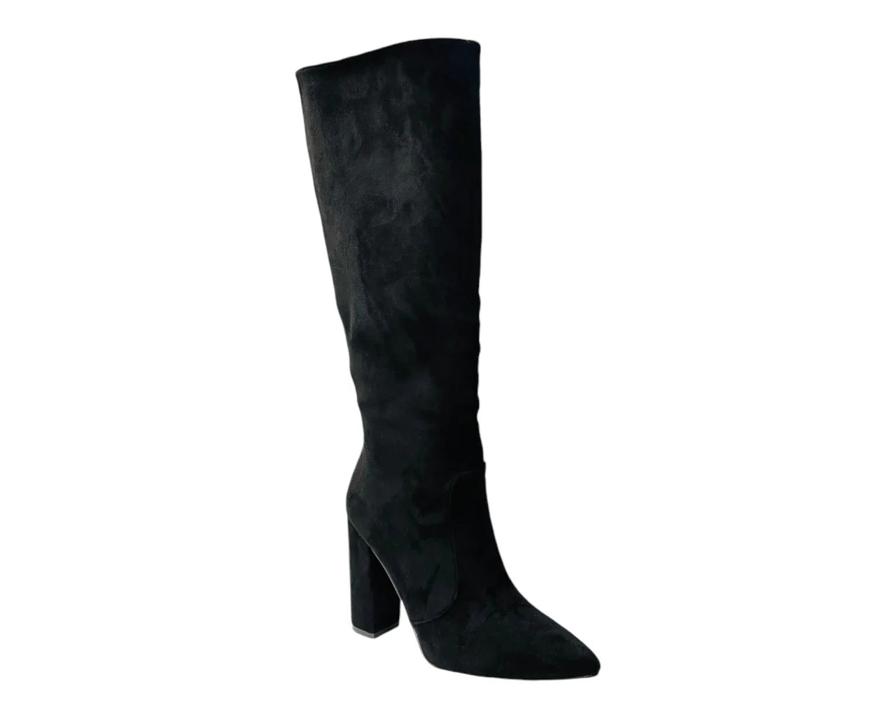 Women's Faux Suede Block Heel Knee High Boots